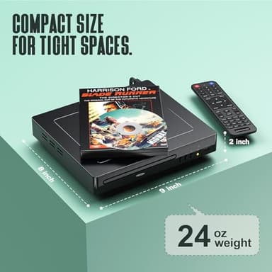 DVD Players for Smart TV with HDMI, DVD Players That Play All Regions, Simple DVD Player for Elderly, CD Player for Home Stereo System - Black - Image 6