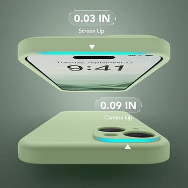 SuydanBox Magnetic for iPhone 15 Case, Compatible with MagSafe, [Screen Protector + Full Camera Protection], Silicone Shockproof Anti-Scratch Protective Phone Case for iPhone 15 6.1", Matcha - Image 5