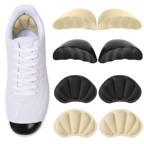 Shoe Filler Inserts for Loose Shoe, 2 Pairs of Toe Cushions & Heel Pads for Women and Men, Perfect for Shoes Too Big, Comfort Inserts for High Heels, Leather Shoes(Black + Beige) - Image 1