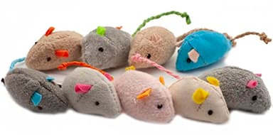 Fashion's Talk Cat Mice Toy 18-Pack Plush Catnip-Filled Mice Toys for Indoor Cats - Realistic Design, 9 Assorted Colors, 2 of Each, Value Pack - Image 6