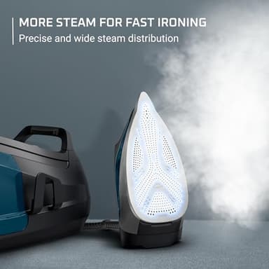 Rowenta, Iron, Stainless Steel Soleplate Professional Steam Station for Clothes, 1.1L Removable Tank, Fast Heat Up, 1800 Watts, Blue Clothes Iron, DG8624 - Image 3