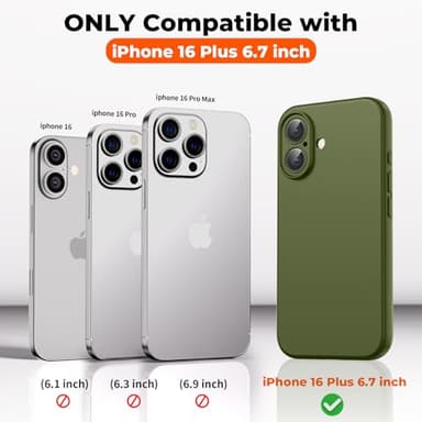 SUPFINE Designed for iPhone 16 Plus Case,Premium Liquid Silicone with [Soft Anti-Scratch Microfiber Lining][Upgraded Camera Protection] Slim Shockproof Phone Case for Men Women Girls,Cedar Green - Image 2