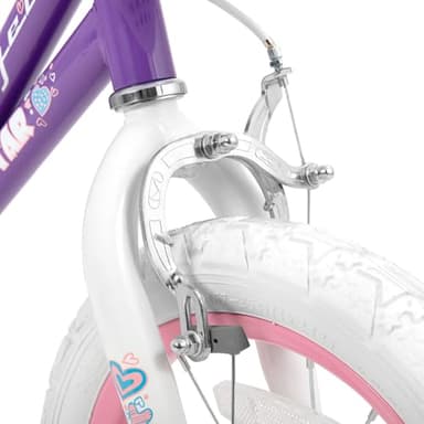 JOYSTAR 12 Inch Girls Bike Toddler Bike for 2 3 4 Years Old Girl 12" Kids Bikes for Ages 2-4 yr with Training Wheels and Basket Children's Bicycle in Purple - Image 5