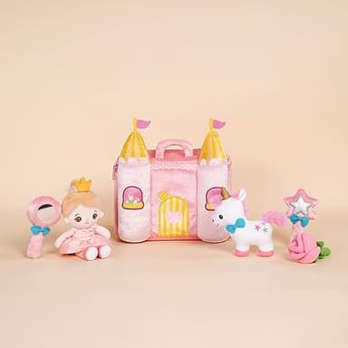 OUOZZZ Princess Castle Toys for 1-3 Year Old Girl - Baby Doll Plush House Stuffed Animal Set - Sensory Educational Toys for 12-18 Months Infant - First Birthday Gifts for Toddler - Image 7