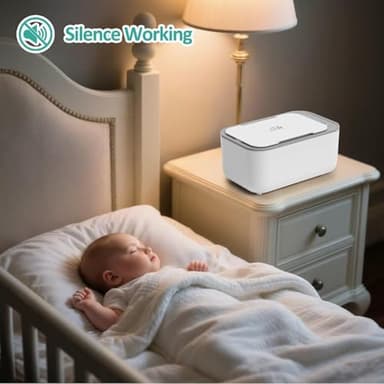Baby Wipe Warmer, Wipe Warmer and Baby Wet Wipes Dispenser, Smart Precise Temperature Control Large Capacity Evenly Overall Heating Silence, Wipes Warmer for Babies Portable Wipe Warmer (White) - Image 2