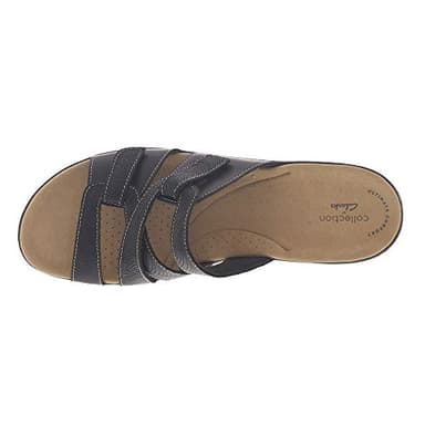 Clarks Collection Women's Merliah Karli Wedge Sandal, Black Leather, 8 Medium US - Image 2
