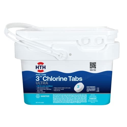 HTH 42056W Swimming Pool Care 3" Chlorine Tabs Ultra, Individually Wrapped Tablets, 8lb - Image 1
