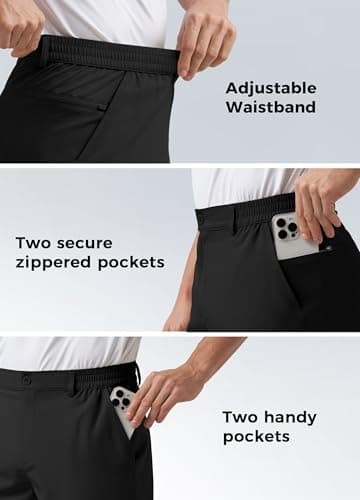 Willit Men's Shorts Golf Casual Shorts Lightweight Quick Dry Work Dress Shorts Stretch Hiking Shorts with Pockets Black L - Image 4