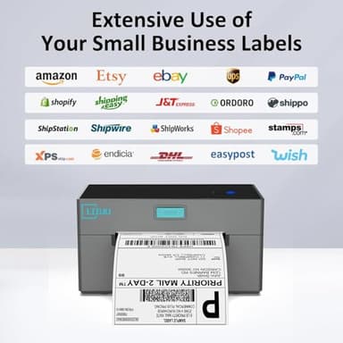 LIIUU Thermal Shipping Label Printer Bluetooth, 4x6 Label Printer for Shipping Packages, Support iOS, iPhone, iPad, Android, Mac, Windows, Widely Used for Amazon, UPS, USPS, Ebay, Etsy - Image 6