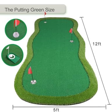Golf Putting Green, Practice Putting Green Mat, Large Professional Golfing Training Mat for Indoor Outdoor… (Putting green-5X12ft) - Image 5