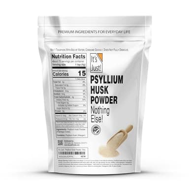 It's Just! - Psyllium Husk Powder, Easy Mixing Dietary Fiber, Cleanse Your Digestive System, Finely Ground Powder, Ideal for Keto Baking, Non-GMO (Unflavored, 10oz (Pack of 1)) - Image 2