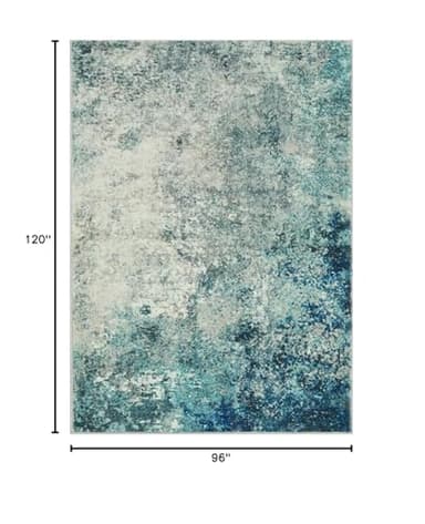 Lahome Modern Abstract 8x10 Area Rugs for Living Room, Washable Accent Rugs for Bedroom Stain Resistant Non Slip, Large Soft Indoor Carpet for Dining Room Table Home Office Decor, Blue/Grey - Image 2