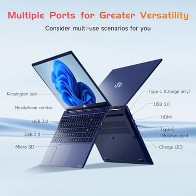 NIMO 15.6 IPS-FHD-Laptop, 16GB RAM 1TB SSD Intel Pentium Quad Core N100, Backlit Keyboard Fingerprint (Beat to i3-1115G4 Up to 3.4GHz) Computer for Student-Home WiFi 6 BT5.2 Win 11 - Image 3