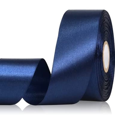 Sagaat Navy Blue Ribbon 1-1/2 Inch 30 Yards Single Face Dark Blue Satin Ribbon for Bouquet Accessories Gift Wrapping Crafts Hair Sewing Wedding Christmas - Image 1