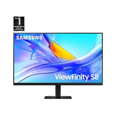 Samsung 37-inch ViewFinity S8 (S80UD) 4K UHD HDR10 High Resolution Monitor, USB-C, Height Adjustable Ergonomic Stand, Built-in KVM Switch, Advanced Eye Care, LS37D800UANXZA, 2025 - Image 2