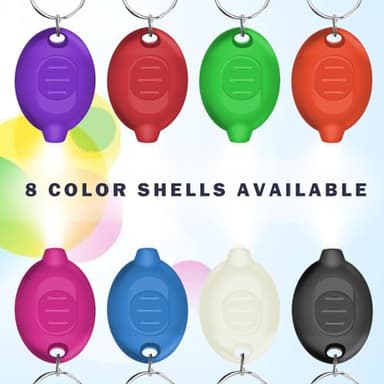 Daemson Mini LED Keychain Flashlight, Ultra Bright Tiny Flashlight, Small Keychain Flashlight White Light, Micro Pocket Key Ring LED Flashlight for Emergency Lighting - Multicolor Shell (8PCS) - Image 3