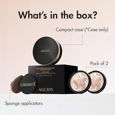 AGE20'S Signature Essence Pact SPF 50+ | Pack of 2 | 21 Light Beige | Cream Foundation, Dewy Finish, Natural Coverage | Korean Cushion Foundation - Image 5