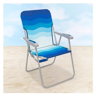 #WEJOY Folding Beach Chair for Adults, Lightweight Beach Chair with Shoulder Straps, High Back Camping Chairs with Hard Armrest, Supports 300lbs for Outdoor Lawn Concert (Dark Blue White) - Image 9
