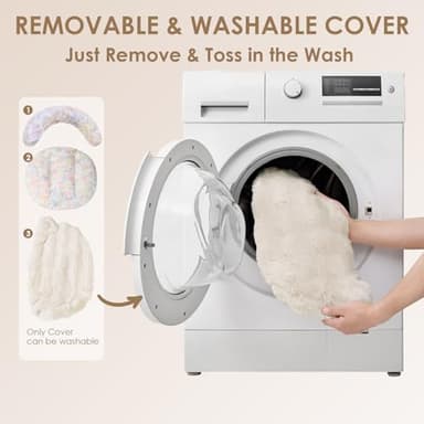 EHEYCIGA Small Dog Bed and Cat Couch for Puppy and Kitten - Fluffy Faux Rabbit Fur Pet Sofa with Washable Removable Cover, Waterproof and Non-Slip, 23 Inch Cream - Image 6