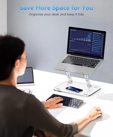 Lpoake Adjustable Foldable Laptop Stand, Portable Ergonomic Computer Stand for Laptop, Compatible with 10 to 15.6 Inches Notebook Computers - Image 8