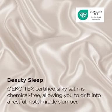 Bedsure Satin Pillowcase with Zipper, Similar to Silk Pillow Cases 2 Pack, Beige Satin Pillow Case Standard Size, Silky & Soft Pillow Covers, Valentines Day Gifts for Women Men, 20x26 Inches - Image 6