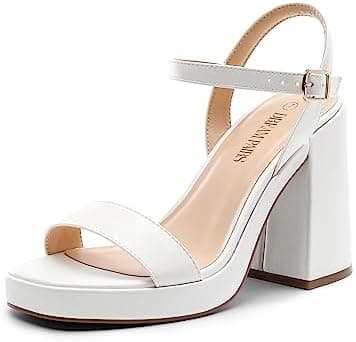 DREAM PAIRS Heels for Women Block Chunky Platform High Heels Open Toe Fashion Wedding Party Evening Prom Dance Ankle Strap Dress Pump Sandals Shoes - Image 3