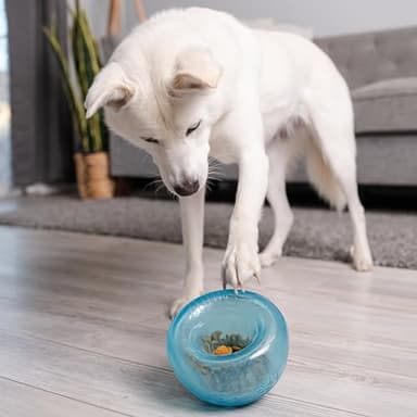 Outward Hound Large Snoop Interactive Treat Dispensing Dog Toy, Puzzle Ball Slow Feeder for Medium to Large Dogs, Mint-Scented for Mental Stimulation & Boredom Relief, BPA-Free, 5-Inch, Blue - Image 1