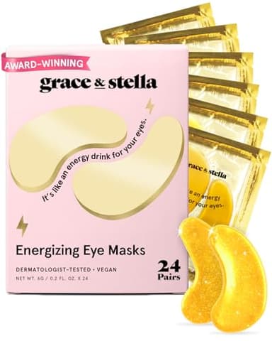grace & stella Award Winning Under Eye Mask - Travel Essentials - Birthday Gifts for Women - Gel Eye Patches for Dark Circles, Puffy Eyes, Wrinkles, Undereye Bags - Vegan - Self Care (24 Pairs, Gold) - Image 1