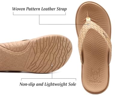 KuaiLu Womens Flip Flops Ladies Yoga Mat Comfortable Walking Thong Sandals With Plantar Fasciitis Arch Support Slip On Indoor Outdoor For Summer - Image 4