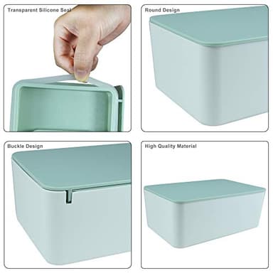 Diaper Wipes Dispenser, Tissue Storage Box Case, Wet Wipe Dispenser Holder with Lid for Home, Office, Cars (Green) - Image 5