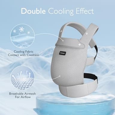 Momcozy Breathable Mesh Baby Carrier, Ergonomic and Lightweight Infant Carrier for 7-44lbs with Enhanced Lumbar Support, All Day Comfort for Hands-Free Parenting, Air Mesh-Grey - Image 2