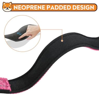 PWOD Reflective Dog Collar, Adjustable Soft Neoprene Padded Nylon Pet Collars with Buckle for Medium Dogs, Hotpink,M - Image 4