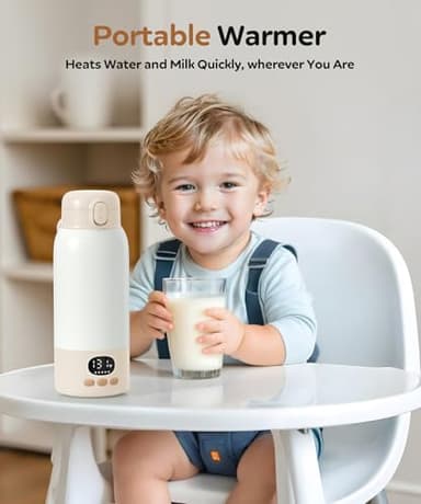 Lxlu Portable Bottle Warmer for Travel, 17 Ounces Milk Warmer for Baby Breastmilk with Fast Heating & Precise Temp Control, Bottle Warmer for Car, Outdoors - Image 2