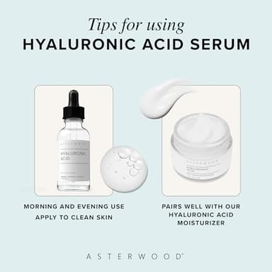 Asterwood Hyaluronic Acid Serum for Face - Plumping, Anti-Aging, Hydrating - Fragrance-Free - 1 Fl Oz - Image 6