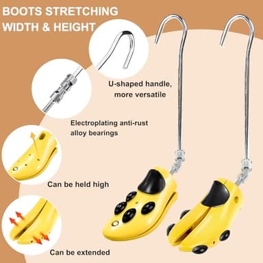 UHIAGREE Boot Stretchers for Cowboy Boots, Adjustable Boot Stretcher for Women Men Thick High Instep & Wide Feet (For Women's 9-14, Men's 8-13) - Image 2