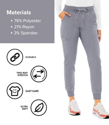 Med Couture Scrub Pants for Women Cargo Jogger Bottoms with 5 Pockets, Lightweight, Ultra Soft, 2-Way Stretch Fabric - MC7710, M Tall, Cloud - Image 5