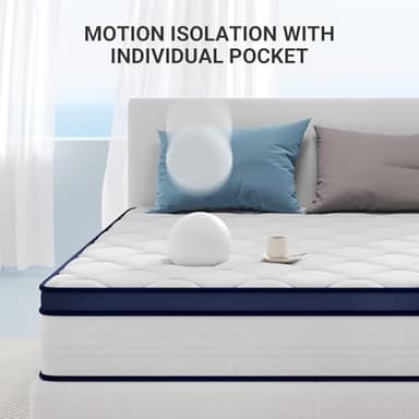 Avenco 10 Inch King Mattress, Individual Pocket Spring King Size Mattresses for Pressure Relief & Motion Isolation, CertiPUR-US Certified, Small Box - Image 4