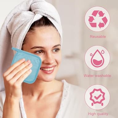 Puomue Makeup Remover Cloth 12 Pack, Ultra Soft and Reusable Microfiber Makeup Remover Towels for All Skin Types, Perfect Face Towels for Women, 6 Inch X 6 Inch, Multicolor - Image 4