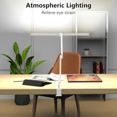 EPABINA 36W Ultra Bright Architect Desk Lamp with Clamp, Tall Overhead Rotatable Led Desk Light for Home Office, 47Inch Long Adjustable Monitor Light Bar with Remote for Computer Screen Desktop Table - Image 3