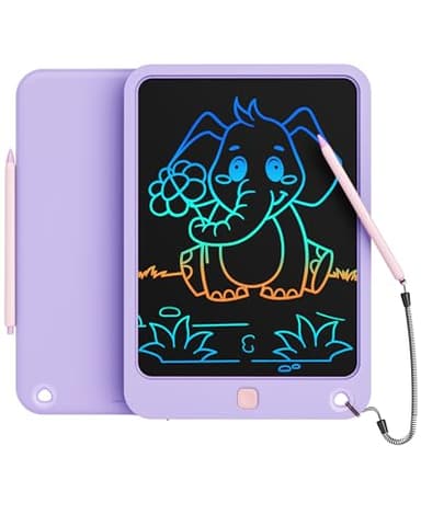 LCD Writing Tablet 10 Inch, Toys for 3 4 5 6 7 8 9 10 Year Old Boys Girls, Colorful Doodle Board Drawing Tablet, Gift for Boys Toddlers Age 3-12 Years, Memo Board, Drawing Pads with Lanyard(Purple) - Image 1