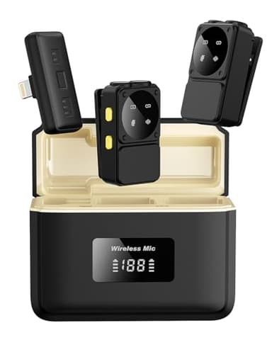 PQRQP Microphone for iPhone/Android, Hide and Wear The Radio to Hide, Accessories are Neat, Charging and Storage 2-in-1, Suitable for Live Broadcast or Short Video Shooting-AB1 - Image 2