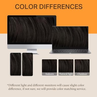 DOORES Wire Hair Extensions, Dark Brown 22 Inch 120g Fish Line Weft Extensions and 2pcs 30g Clip ins, 150g Invisible Wire Real Remy Human Weft Straight Transparent Seamless Hairpiece - Image 8