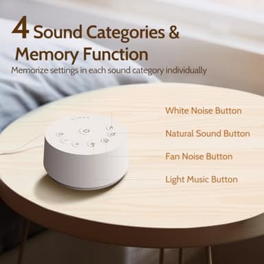 Color Noise Sound Machines Sleep White Noise Machine with 25 Soothing Sounds 32 Volume Levels 5 Timers and 4 Sound Categories and Memory Function for Kids Adults and Home - Image 3