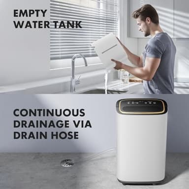 Sweetcrispy 4,500 Sq.Ft Energy Star Dehumidifier for Basement with Drain Hose, 50 Pint Portable Dehumidifiers for Home Bedroom Bathroom Large Room, Powerful Moisture Removal and Humidity Control - Image 6