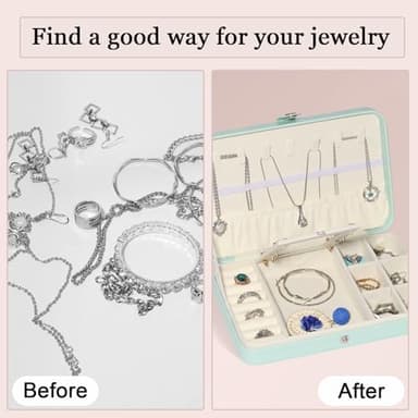 Xilitata Travel Jewelry Box, Small Jewelry Box for Women Storage, Jewelry organizers and storage,Portable Jewelry Case for Necklace Earring Rings Bracelets - Image 5