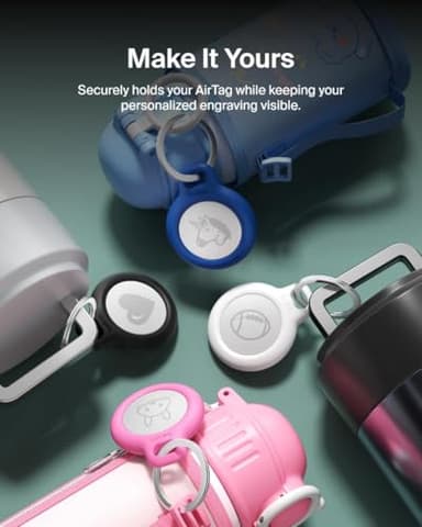 Belkin Apple AirTag Secure Holder with Key Ring - Durable Scratch Resistant Case With Open Face & Raised Edges - Protective AirTag Keychain Accessory For Keys, Pets, Luggage, Backpacks & More - White - Image 7