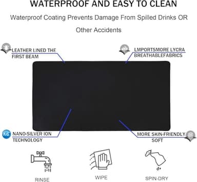 Gaming Mouse Pad, Large Mouse Pads Waterproof Extra Large Big Mouse Pad with Stitched Edge, XXXL Non-Slip Black Computer Mousepad Desk Mat for Gamer, Office & Home, Black - Image 4