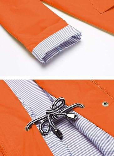 Kikibell Rain Jacket for Women Packable Windbreaker for Travel Orange Jackets Coat Women Lined Raincoat - Image 5