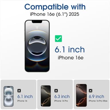 amFilm Auto-Alignment OneTouch for iPhone 16e [6.1''] Screen Protector + Camera Lens Protector, Tempered Glass, 30 Seconds Installation, Bubble Free, Case Friendly, Anti-Scratch [2+2 Pack] - Image 2