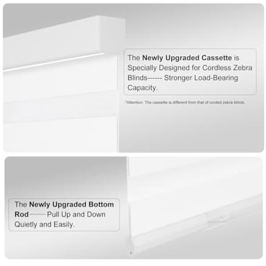 Persilux Blackout Zebra Blinds for Windows (21" W x 72" H, White) Cordless Zebra Shades for Indoor Windows, Sheer Shades Thermal Insulated Blinds with Upgraded Cassette, Roller Window Shades for Home - Image 3